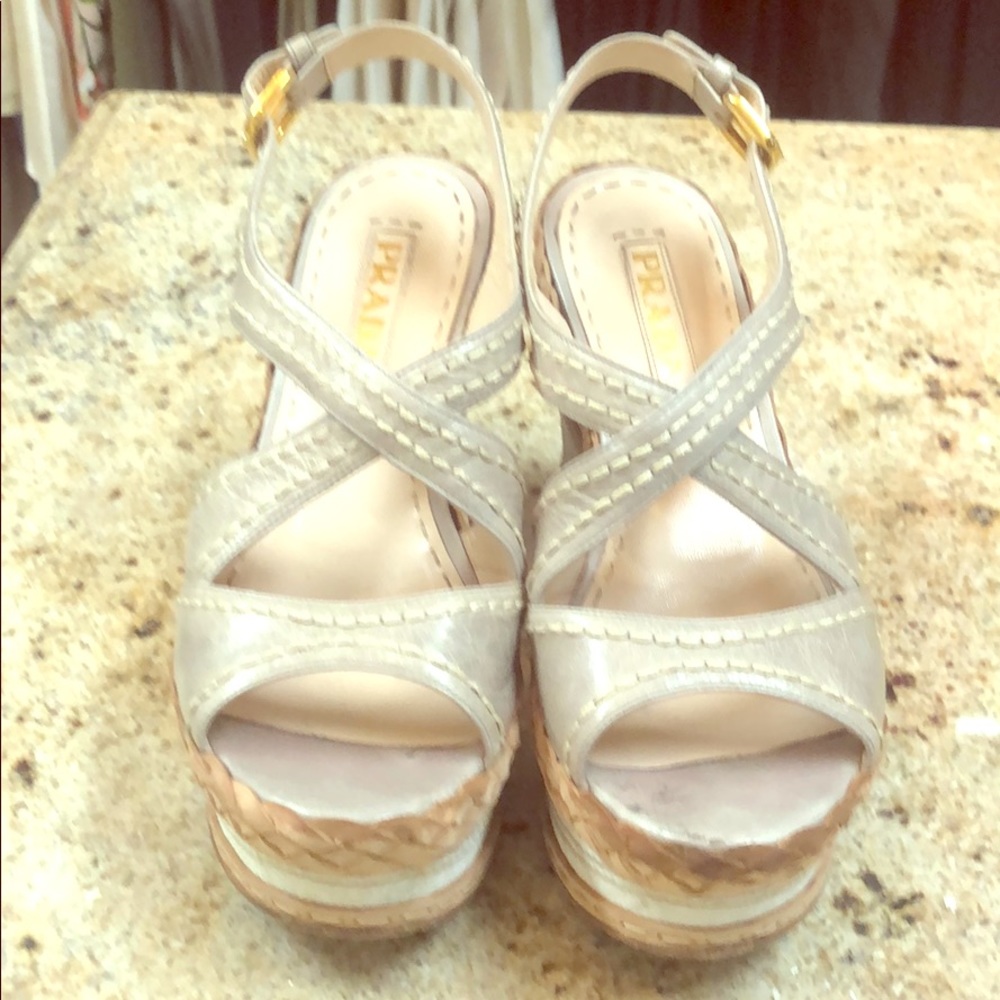 Prada sandals. Scuff on front